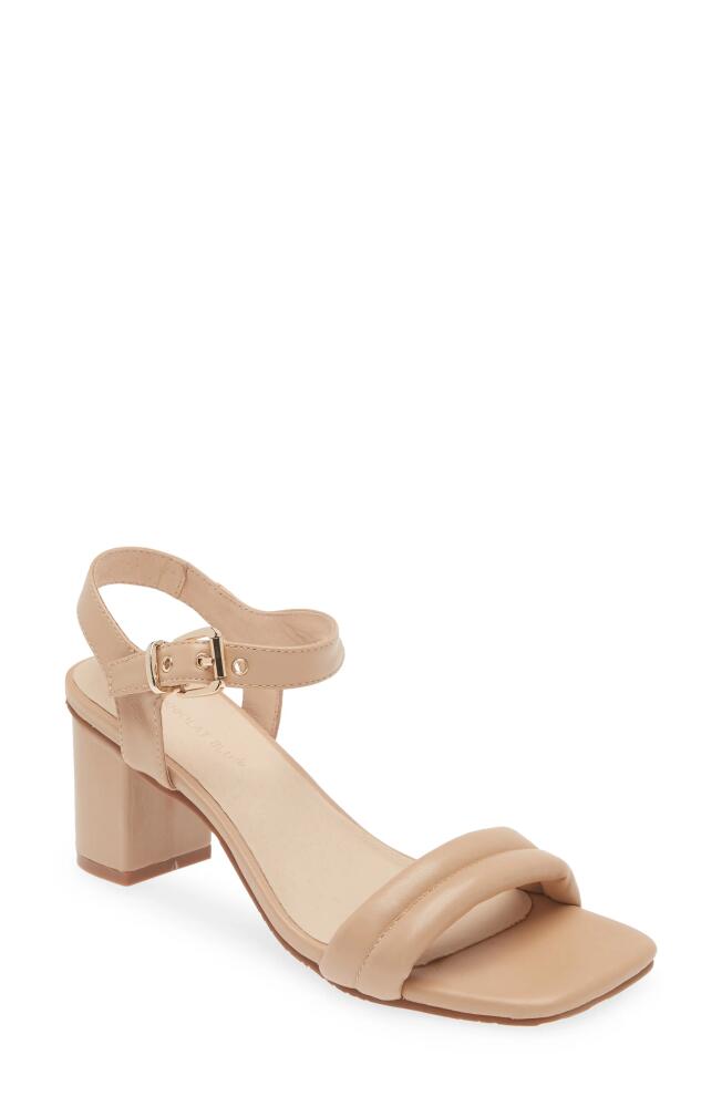 Chocolat Blu Della Ankle Strap Sandal in Beige Leather Cover