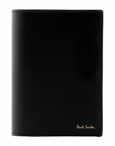 Paul Smith Wallet Passpt Intmul Man Document holder Black Calfskin, Lambskin Cover