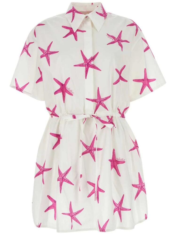 Valentino Garavani Starfish crepe-de-chine mini dress - Neutrals Cover