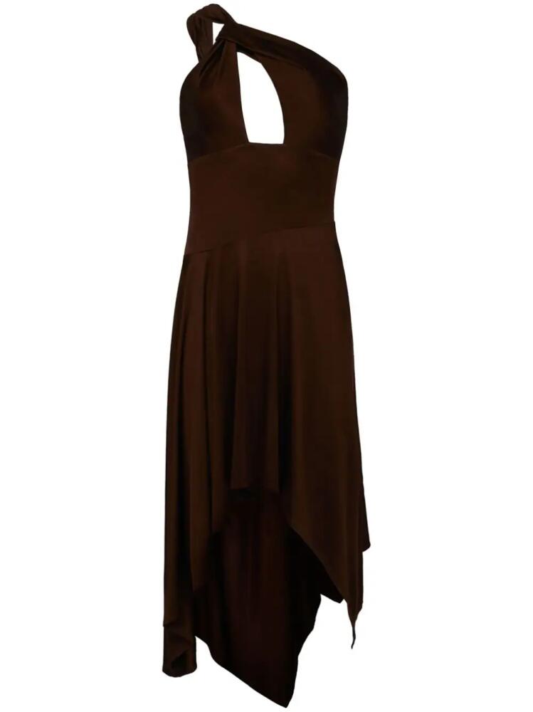 RTA asymmetric one-shoulder midi dress - Brown Cover