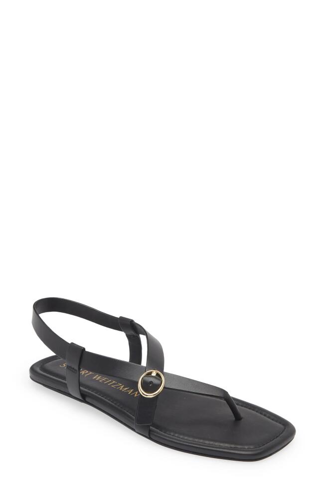 Stuart Weitzman Benni Slingback Flat Sandal in Black Cover