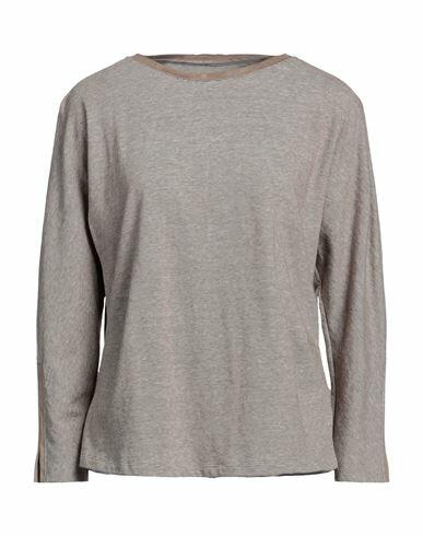 Purotatto Woman T-shirt Dove grey Cotton Cover