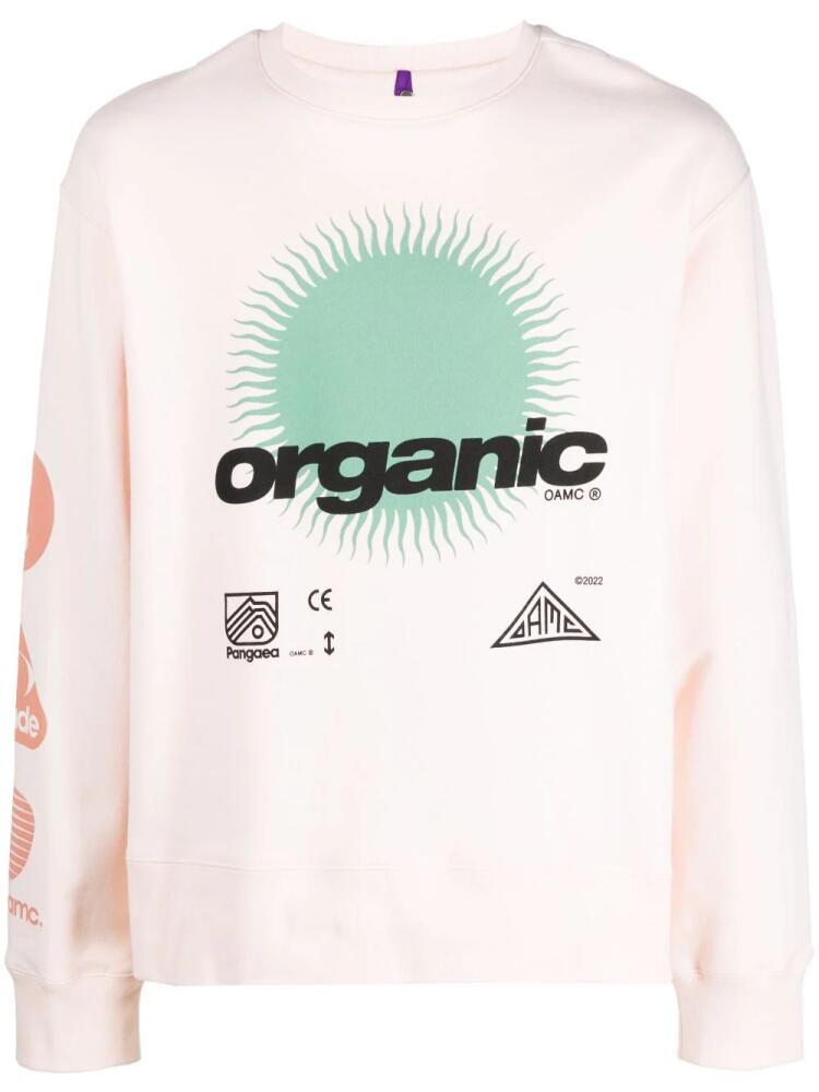 OAMC graphic-print cotton sweatshirt - Pink Cover