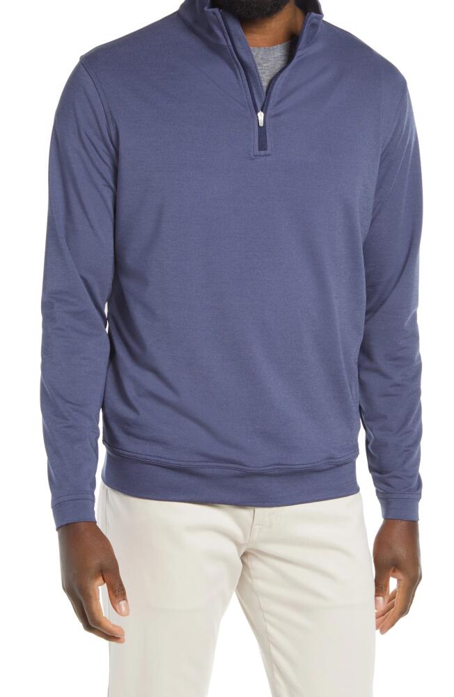 Peter Millar Men's Perth Stretch Quarter Zip Pullover in Navy Cover