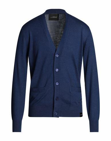 John Richmond Man Cardigan Navy blue Merino Wool, Acrylic Cover