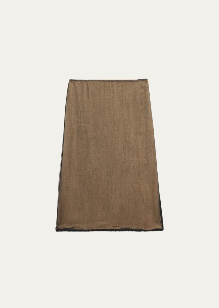 Vince Beaded Border Sheer Midi Skirt Cover