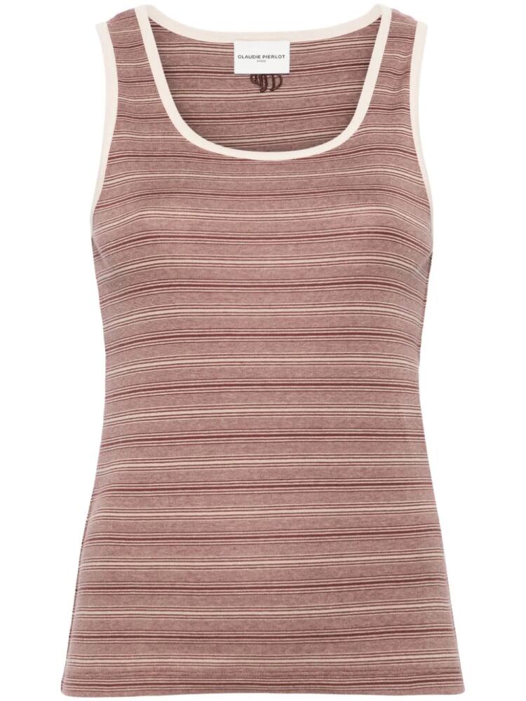 Claudie Pierlot striped organic cotton tank top - Brown Cover