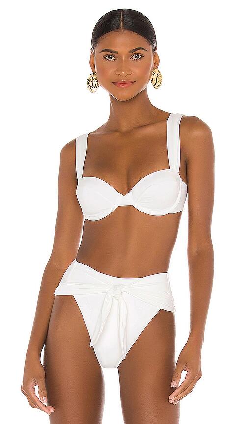 WeWoreWhat Claudia Bikini Top in White Cover