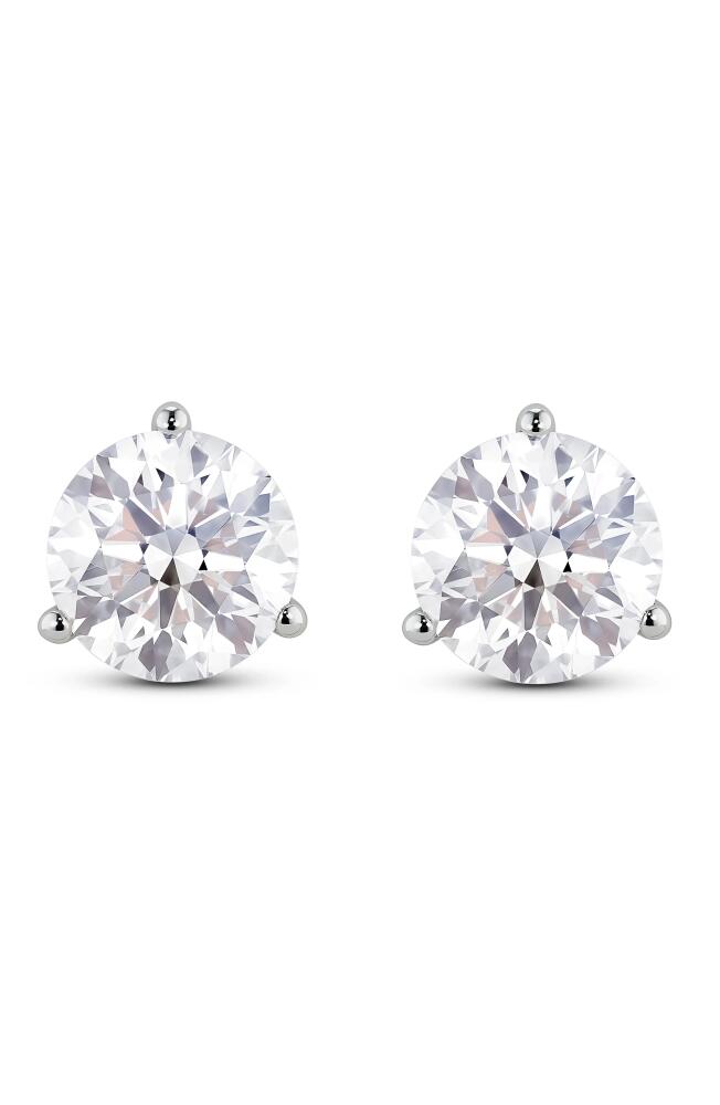 LIGHTBOX Round Lab Grown Diamond Stud Earrings in 3.5Ctw White Gold Cover