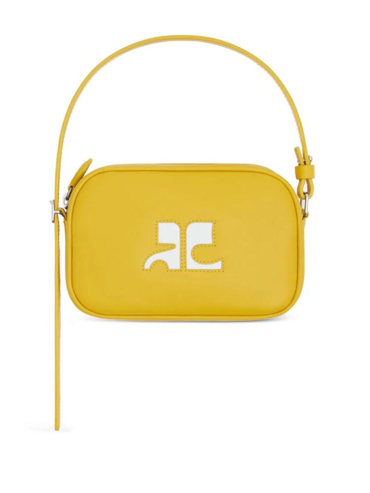 Courrèges slim leather camera bag - Yellow Cover