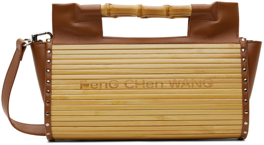 Feng Chen Wang Beige & Brown Rectangular Bamboo Bag Cover