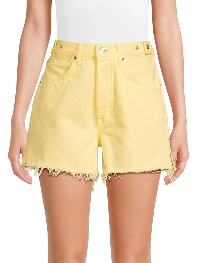 7 For All Mankind Women's Easy Fringed Hem Shorts - Banana Cover