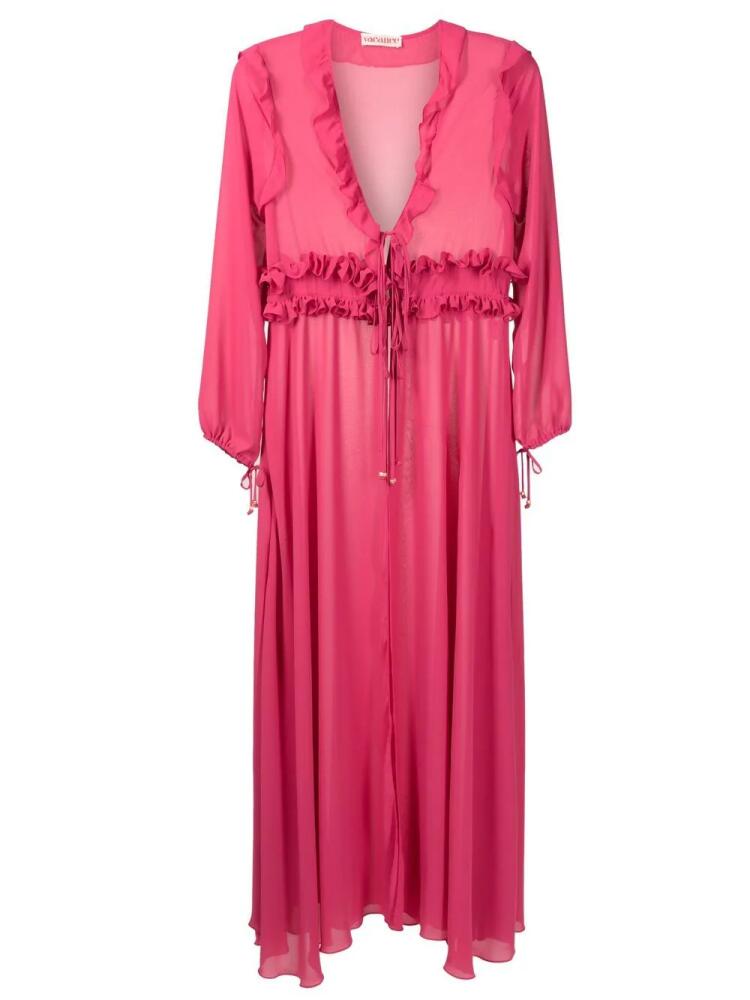 Olympiah ruffled maxi beach dress - Pink Cover