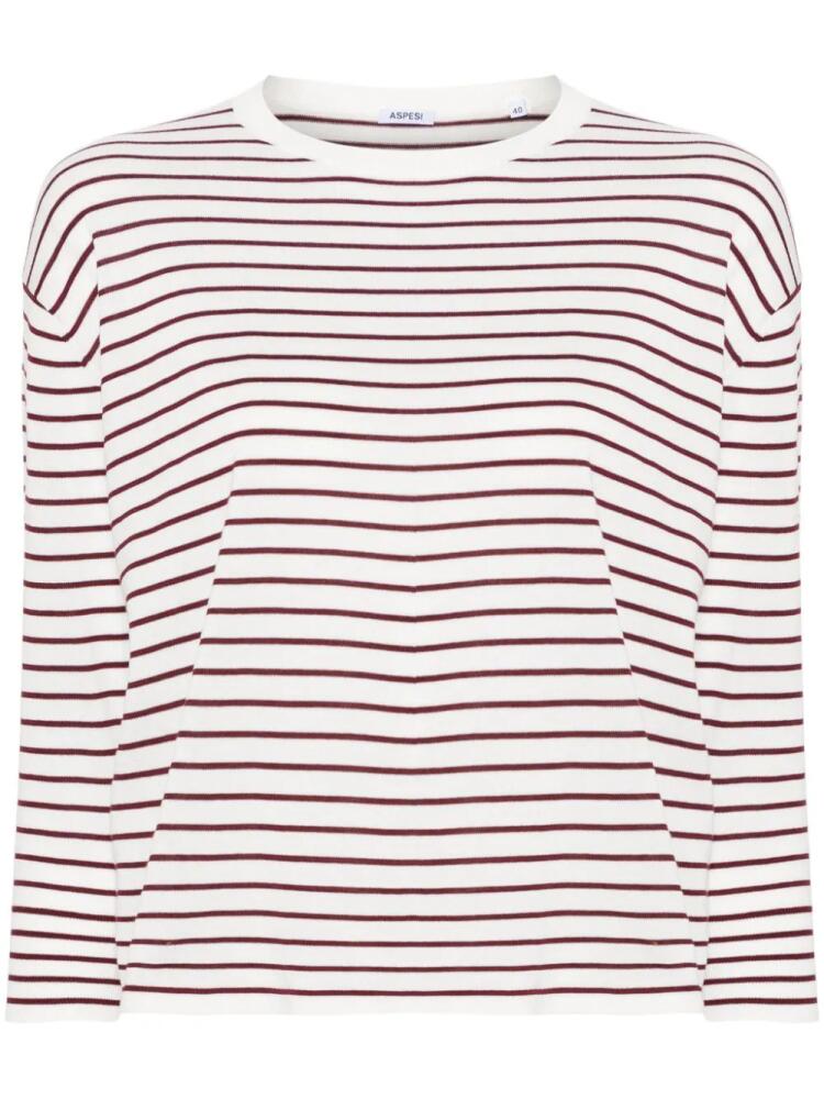 ASPESI striped fine-knit jumper - White Cover