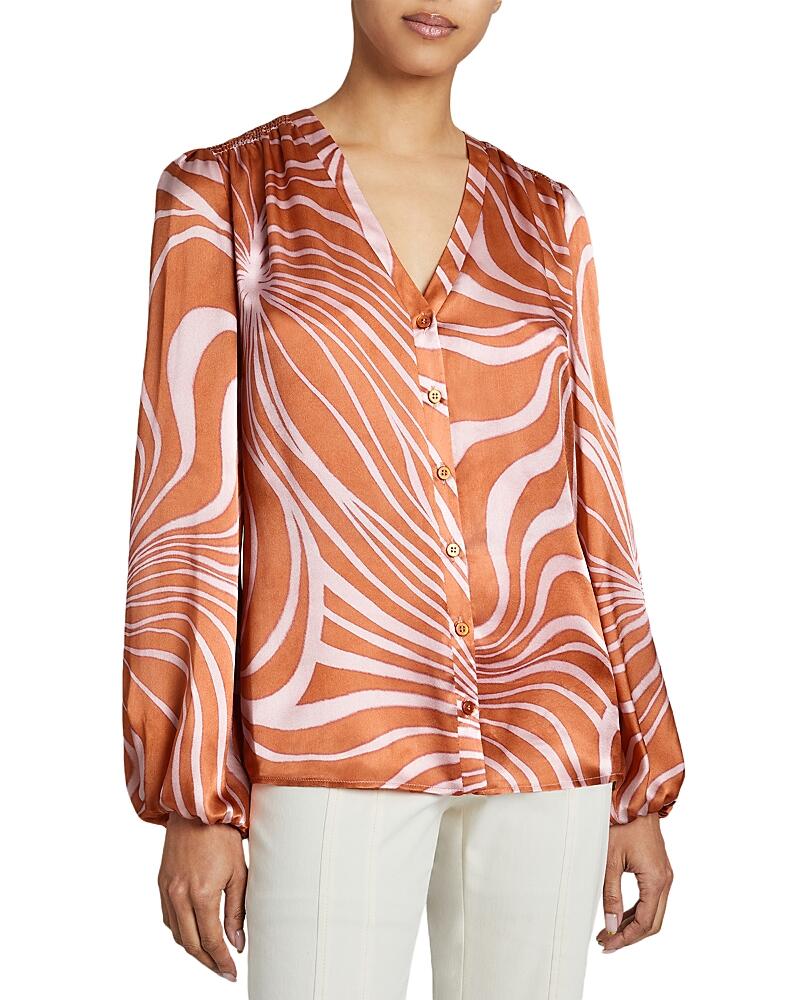 Santorelli Printed Silk Blouse Cover