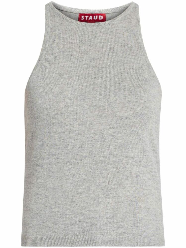 STAUD Ayana ribbed-knit tank top - Grey Cover