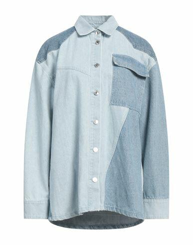 Msgm Woman Denim shirt Blue Cotton Cover