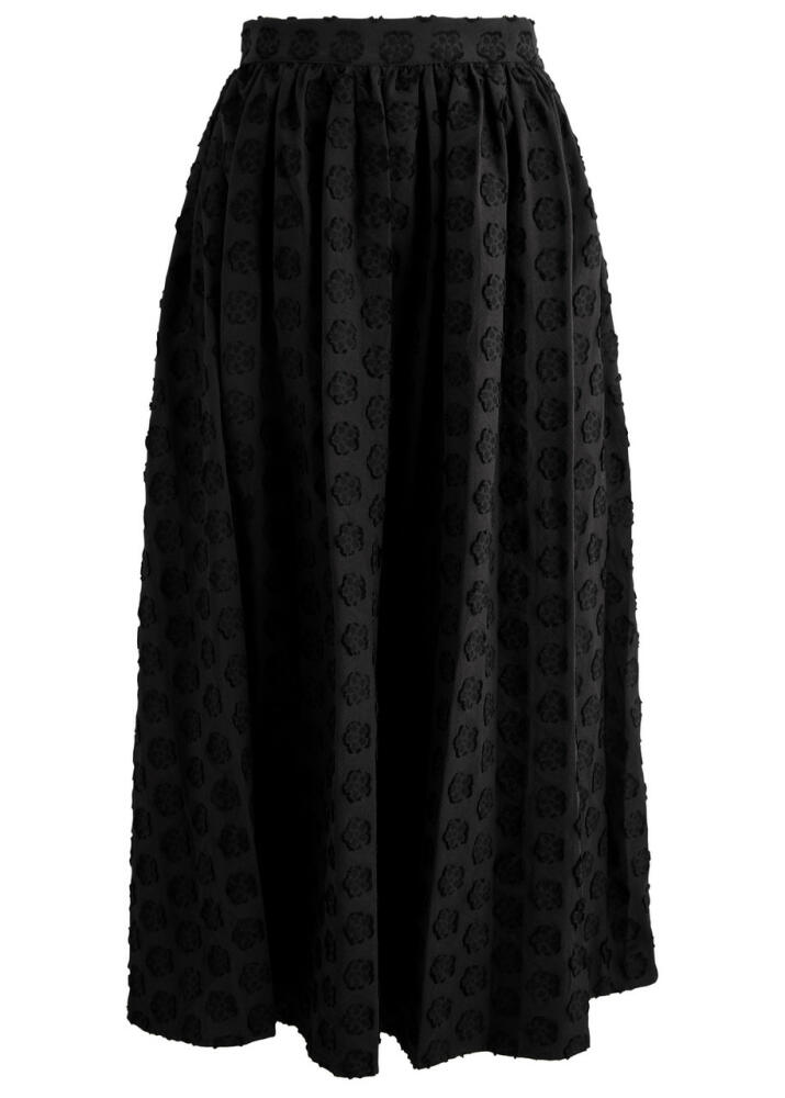 Sister Jane Mara Floral-jacquard Cotton-blend Midi Skirt - Black Cover