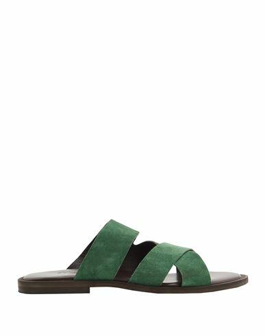 8 By Yoox Suede Leather Multi-strap Sandal Man Sandals Green Calfskin Cover