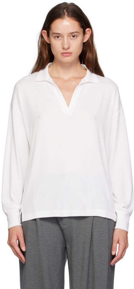 rag & bone White 'The Knit V-Neck' Polo Cover