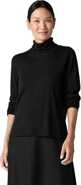 Eileen Fisher Turtleneck (Black) Women's Sweater Cover