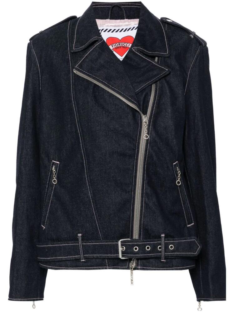 Fiorucci zip-up denim biker jacket - Blue Cover