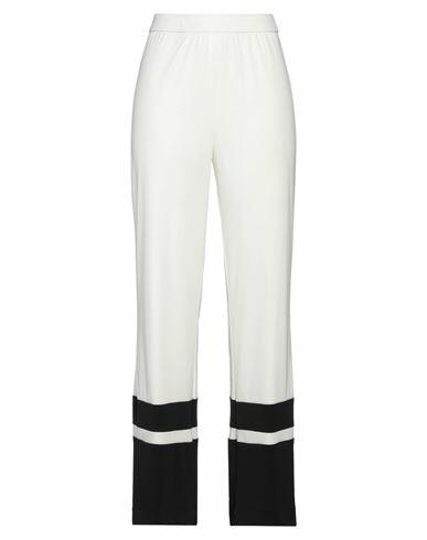 Biancoghiaccio Woman Pants White Polyester, Elastane Cover