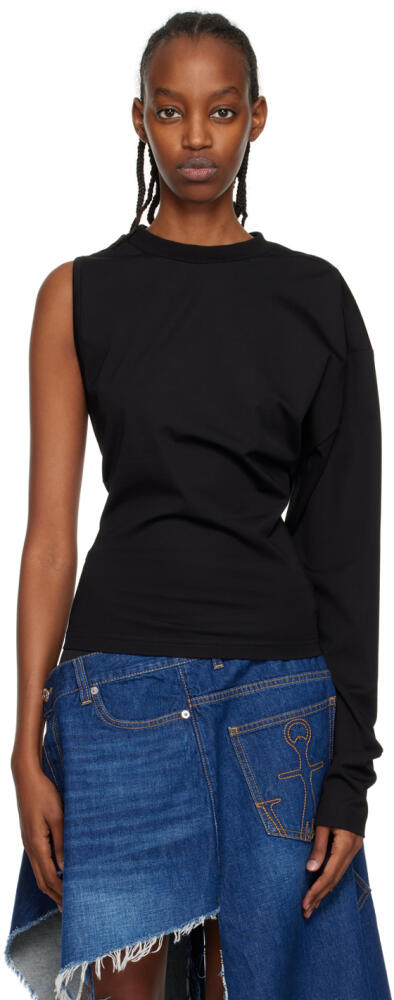 JW Anderson Black Asymmetric Long Sleeve T-Shirt Cover