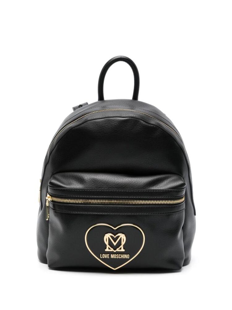 Love Moschino logo-plaque backpack - Black Cover