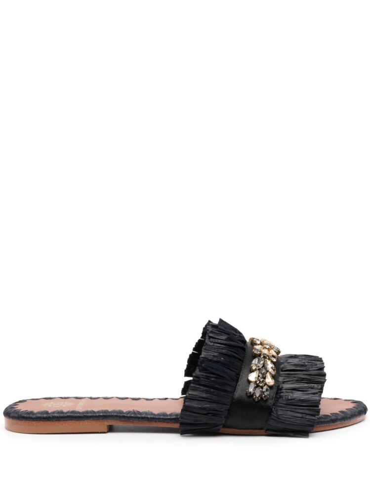 DE SIENA SHOES Semira bead-embellished flat slides - Black Cover