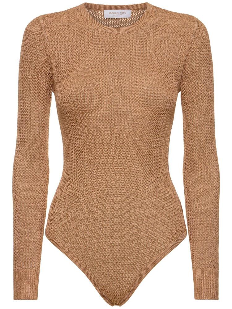 MICHAEL KORS COLLECTION Long Sleeve Stretch Viscose Bodysuit Cover