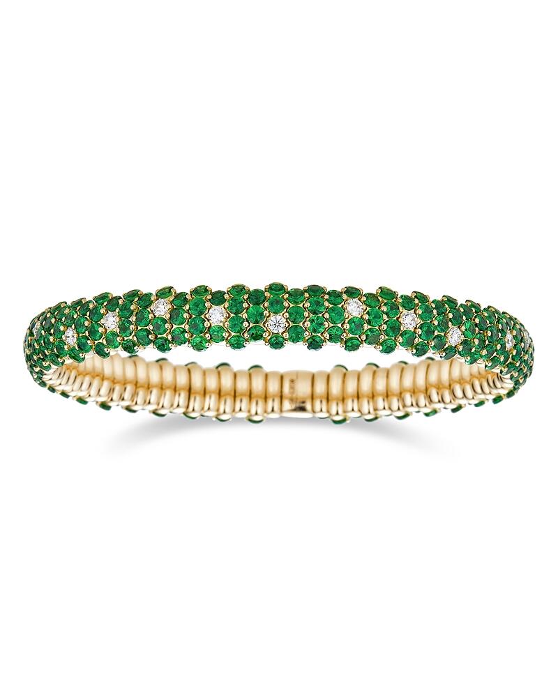 Zydo 18K Yellow Gold Stretch Tsavorite & Diamond Bracelet Cover