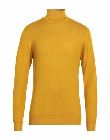 Fedeli Man Turtleneck Ocher Merino Wool Cover