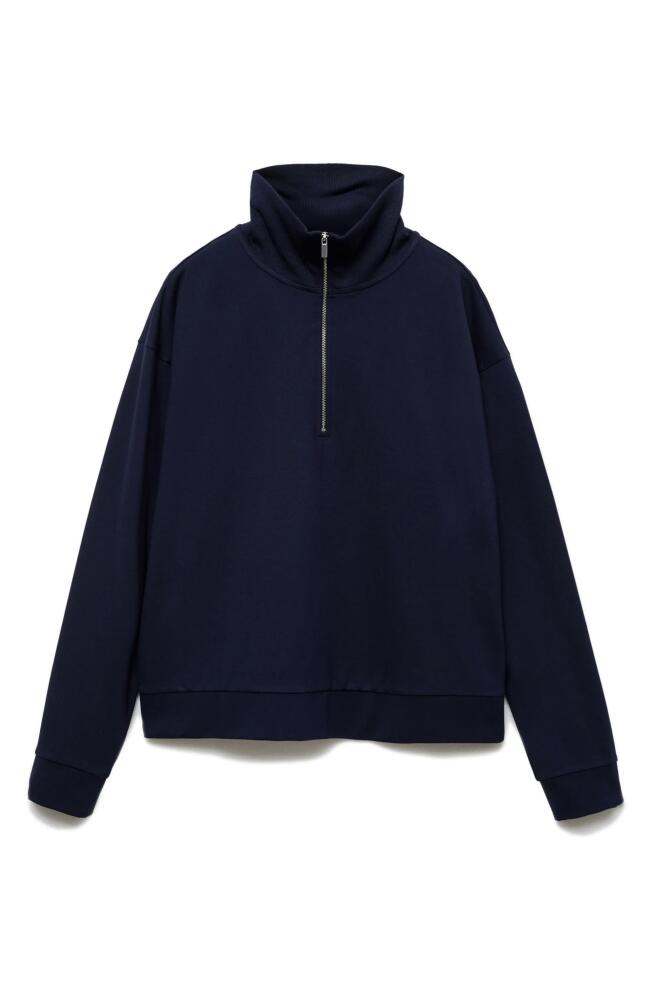 MANGO Quarter Zip Sweatshirt in Dark Navy Cover