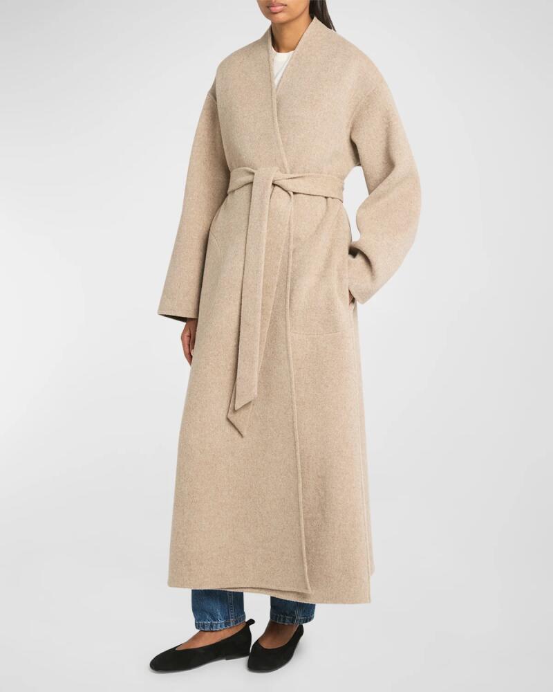 Double Wool-Cashmere Long Wrap Coat Cover