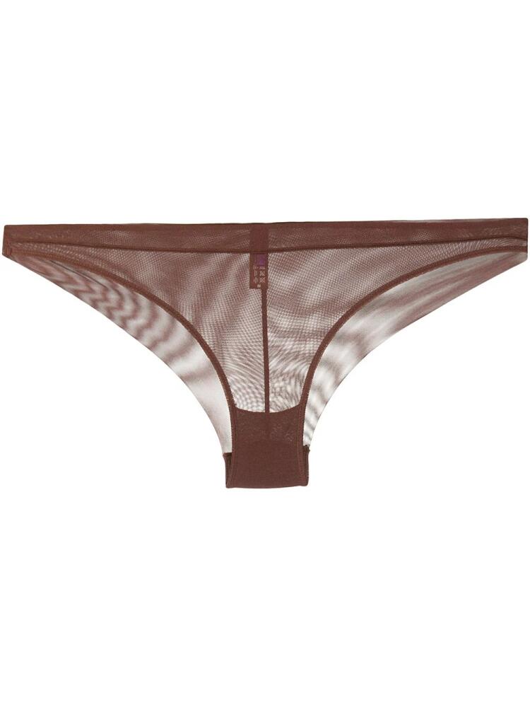 Maison Close mesh briefs - Brown Cover