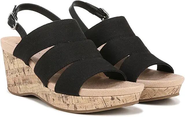 LifeStride Darby Slingback Wedge Sandals (Black) Women's Sandals Cover