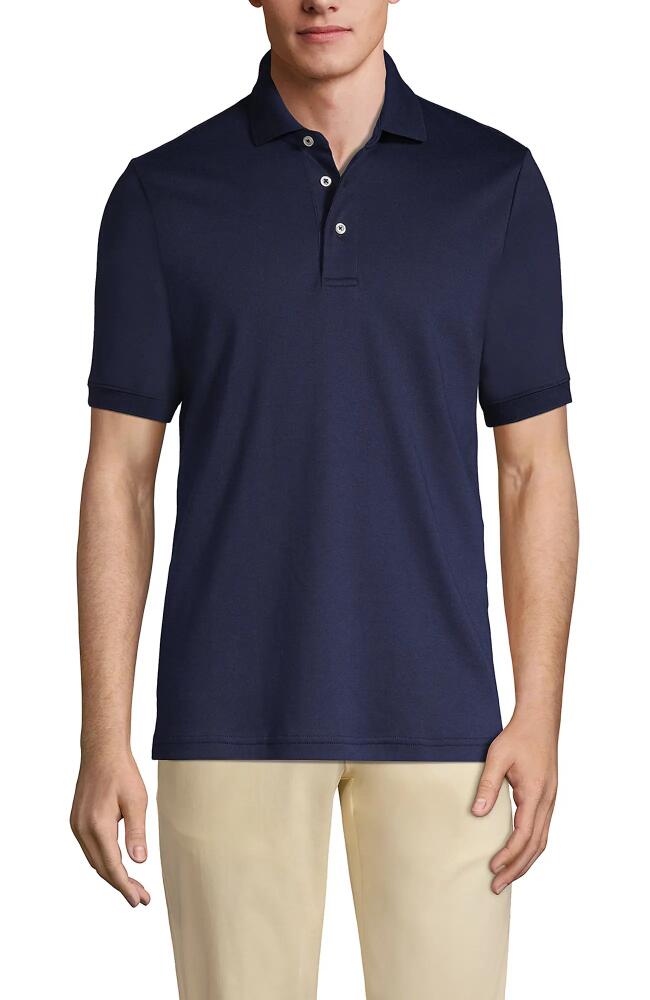 Lands' End Short Sleeve Cotton Supima Polo Shirt in Radiant Navy Cover