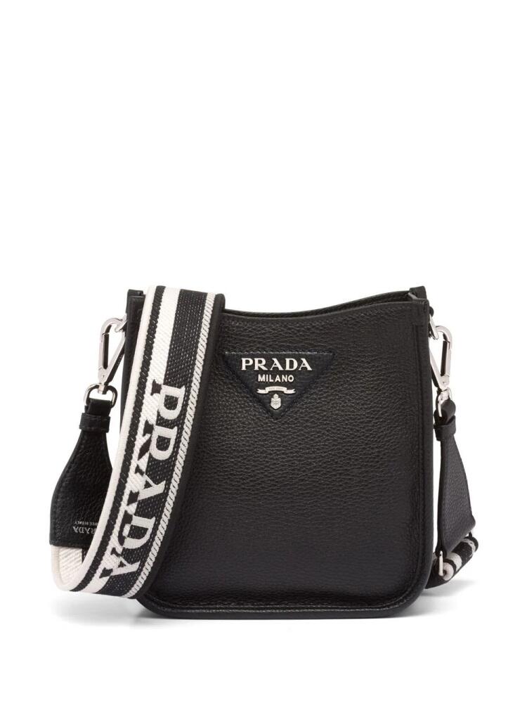 Prada mini logo-embellished shoulder bag - Black Cover