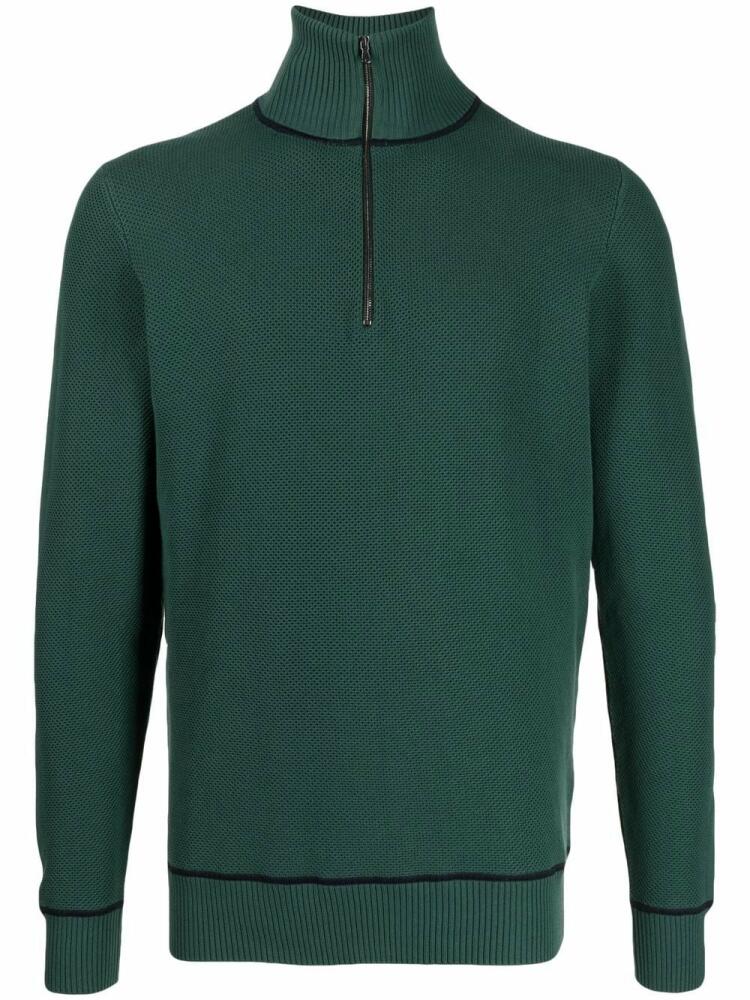 Pringle of Scotland half-zip cotton jumper - Green Cover