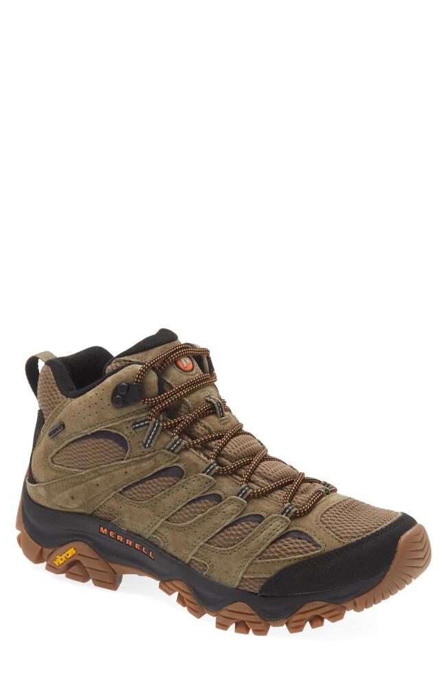 Merrell Moab 3 Mid Waterproof Hiking Shoe in Olive/Gum Cover