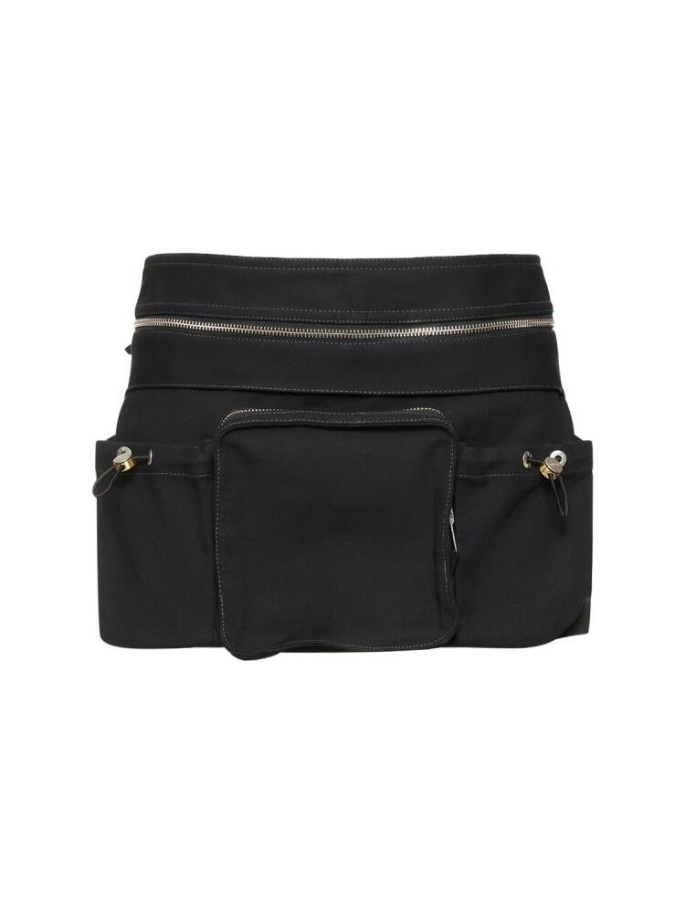 DION LEE Cotton Blend Mini Skirt W/belt Bag Cover