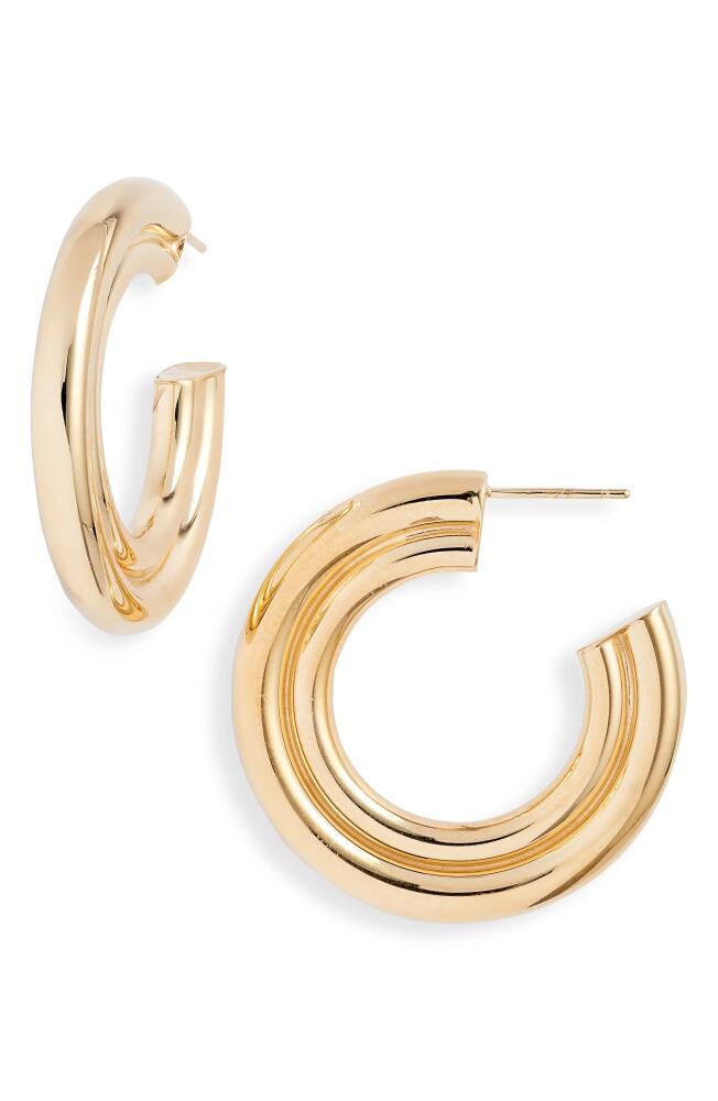 Jennifer Zeuner Jude Hoop Earrings in 14K Yellow Gold Plated Silver Cover