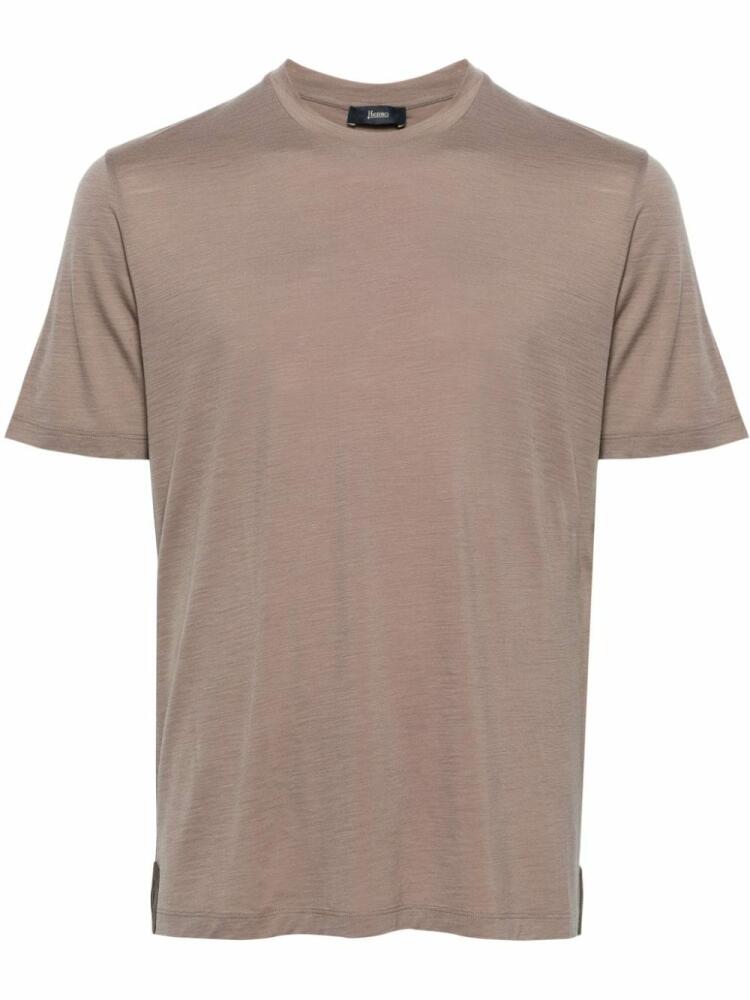 Herno crew-neck wool T-shirt - Neutrals Cover