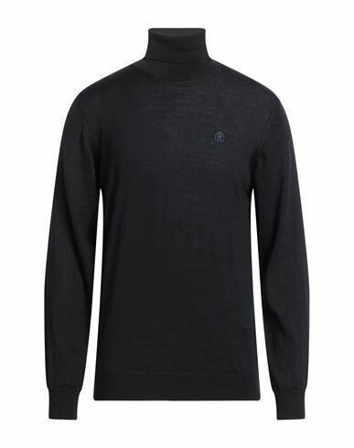 Roberto Cavalli Man Turtleneck Midnight blue Acrylic, Wool Cover