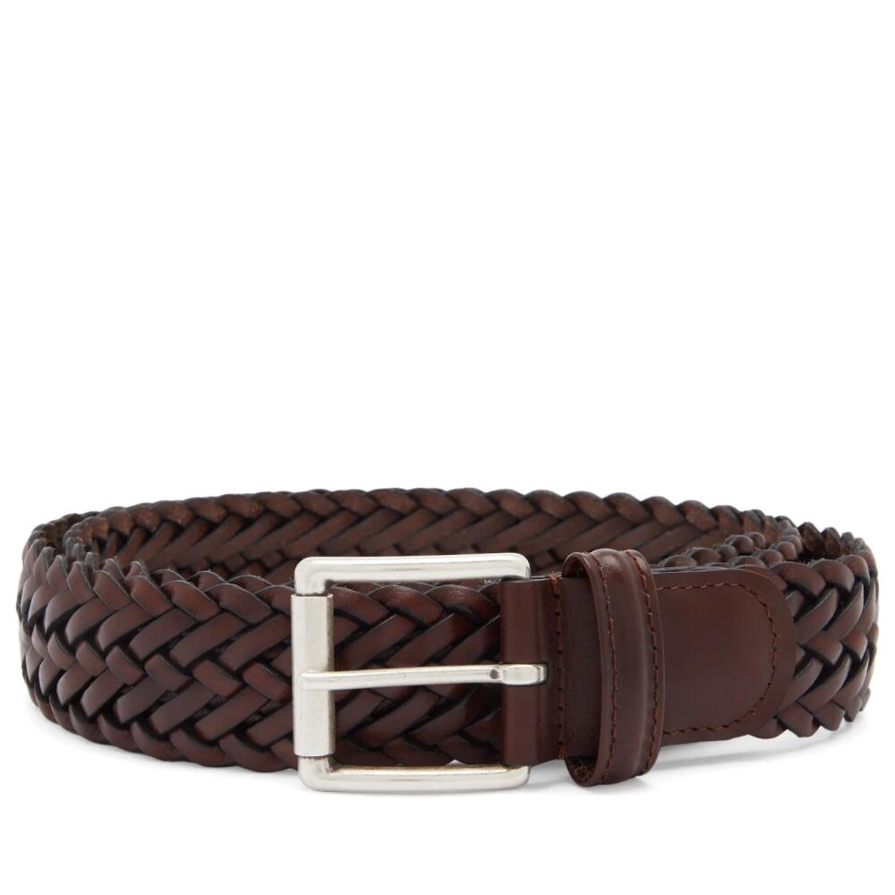 Anderson's Men's Woven Leather Belt in Brown Cover