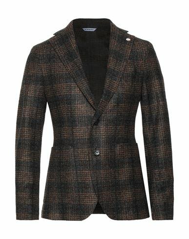 Manuel Ritz Man Blazer Brown Acrylic, Virgin Wool, Polyester Cover