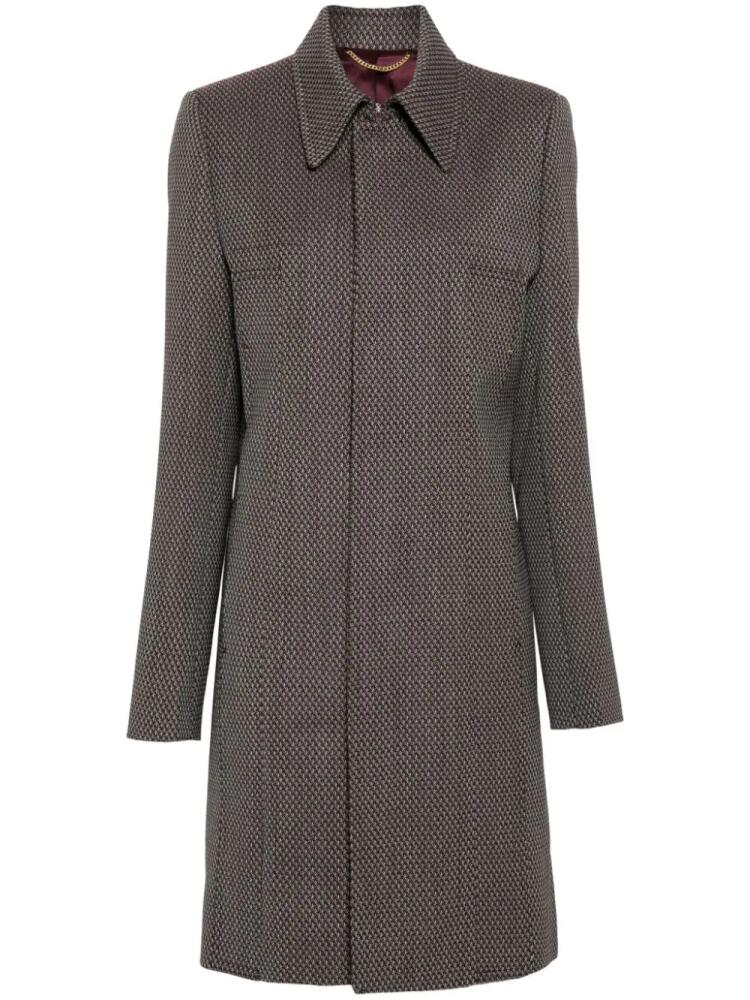 Victoria Beckham jacquard single-breasted coat - Brown Cover