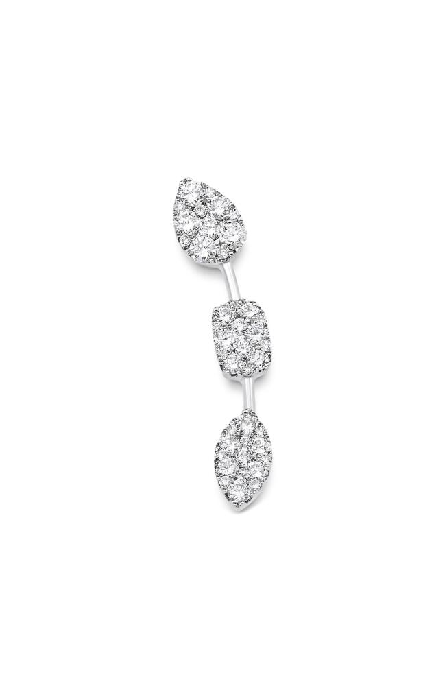 Sara Weinstock Reverie Three-Cluster Diamond Ear Crawler Earrings in 18K White Gold Crawler - Right Cover