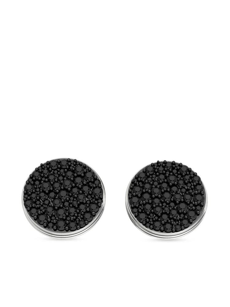 ALINKA 18kt white gold BLACK CAVIAR black diamond studs - Silver Cover